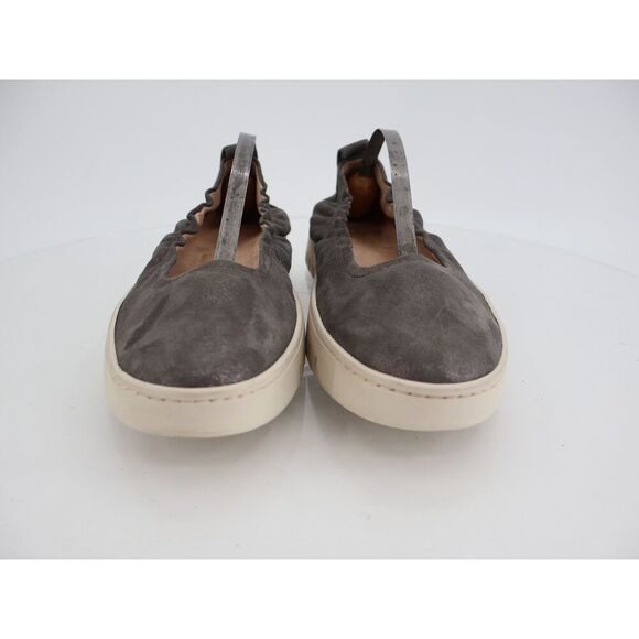 Vionic Uptown Ballet Flat Women 8.5 Grey Metallic Leather Slip On Platform Shoes - Picture 2 of 13